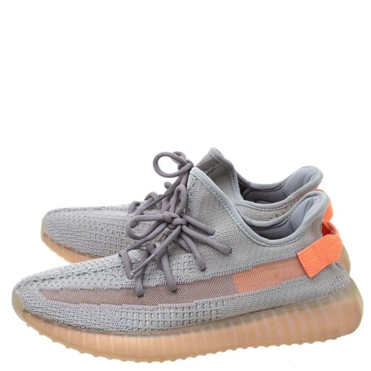 مملوكة مسبقًا Yeezy x Adidas Grey Cotton Knit Boost 350 V2 True Form Sneakers Size 43.5