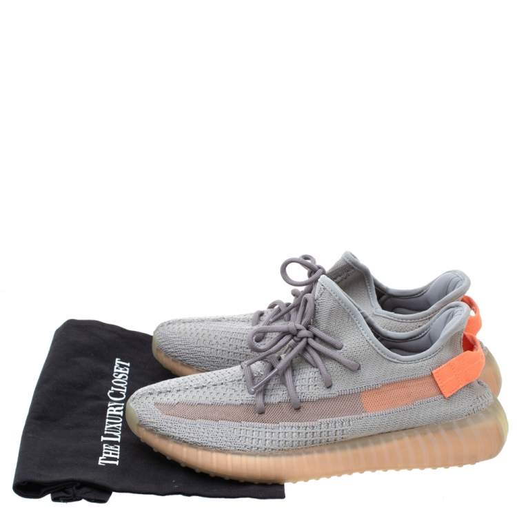 مملوكة مسبقًا Yeezy x Adidas Grey Cotton Knit Boost 350 V2 True Form Sneakers Size 43.5
