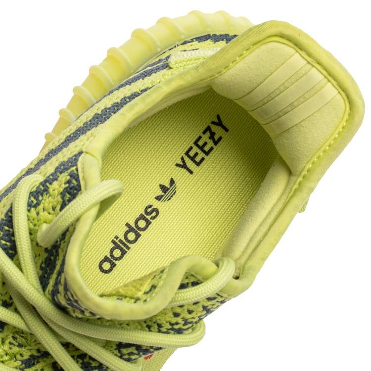 Pre Owned Yeezy x Adidas Yellow Cotton Knit Semi Frozen Boost 350 V2 Sneakers Size 43.5
