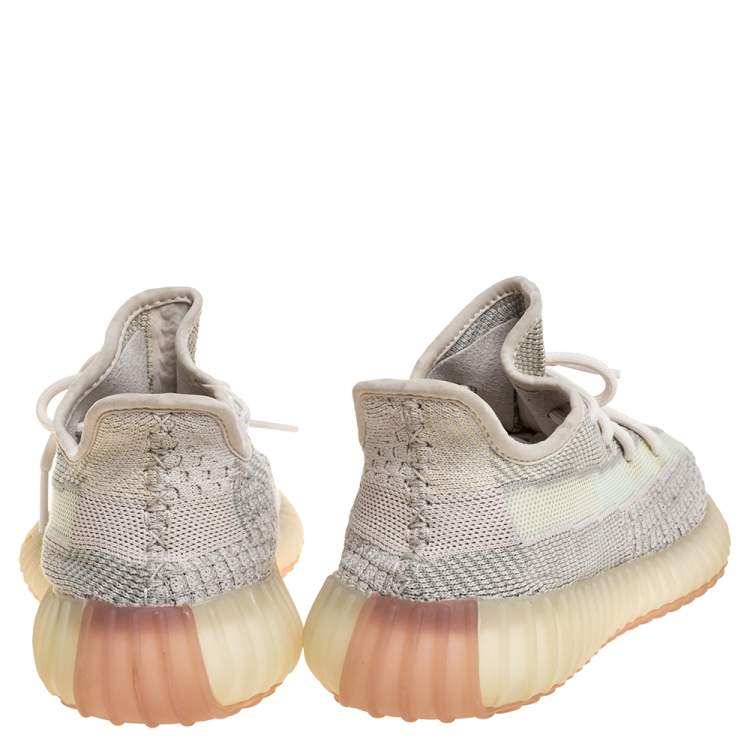 Pre Owned Yeezy x Adidas Grey Boost 350 V2 Citrin Non Reflective Sneakers Size 39 1/3