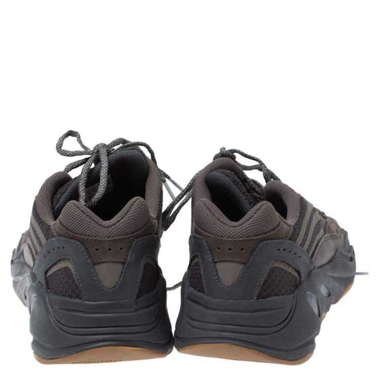 Pre Owned Yeezy x Adidas Grey Nubuck and Leather Boost 700 V2 Geode Sneakers Size 48