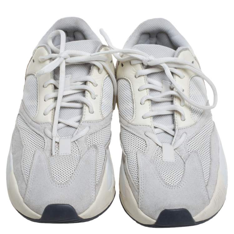 Pre Owned Yeezy x Adidas White Leather, Suede And Mesh Boost 700 Analog Sneakers Size 42