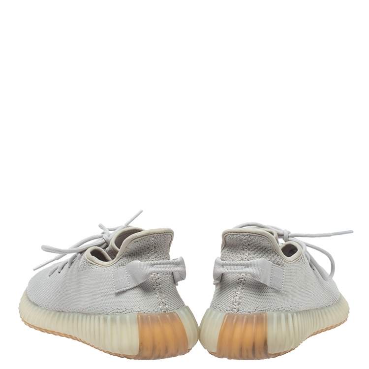 Pre Owned Yeezy x Adidas Sesame Cotton Knit Boost 350 V2 Sneakers Size 45.5