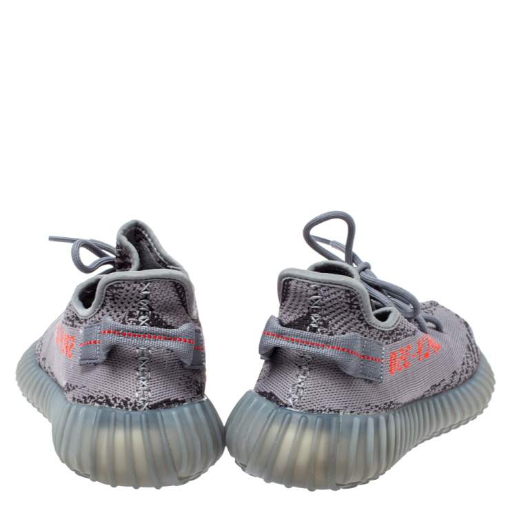 مملوكة مسبقًا Yeezy x Adidas Grey Cotton Knit Boost 350 V2 Beluga 2.0 Sneakers Size 43 1/3