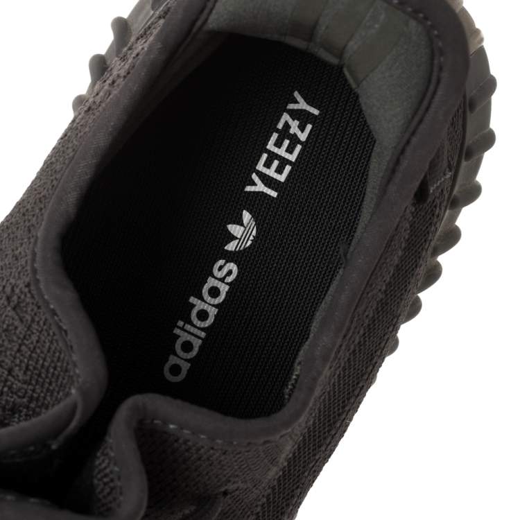 Pre Owned Yeezy x Adidas Black Cotton Knit Boost 350 V2 Static Non Reflective Sneakers Size 46