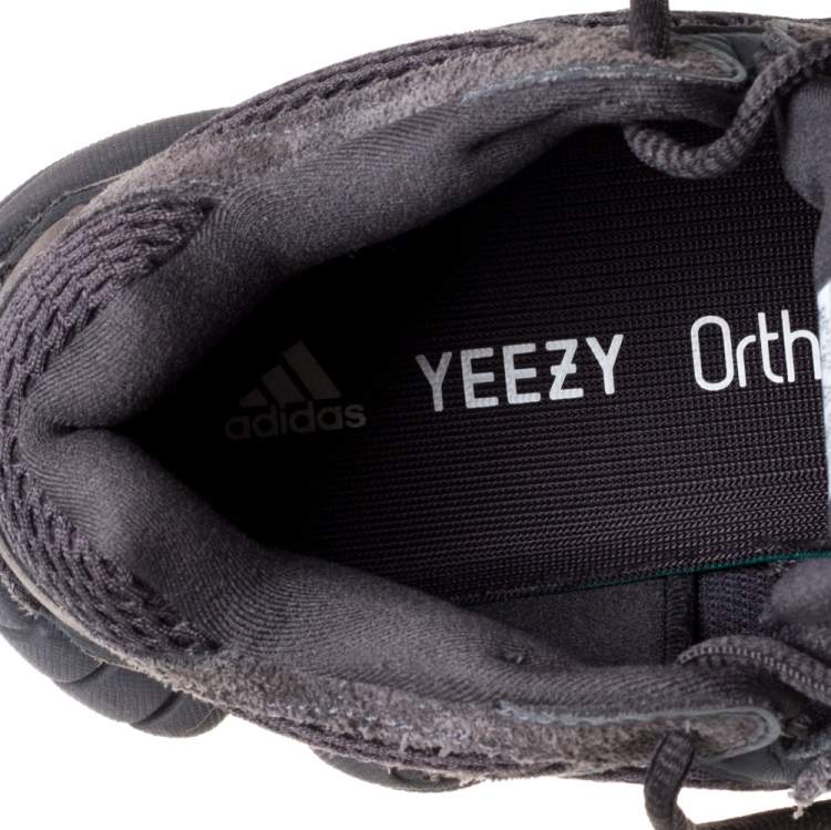 Pre Owned Yeezy x Adidas Utility Black Suede and Mesh Boost 500 Sneakers Size 39 1/3