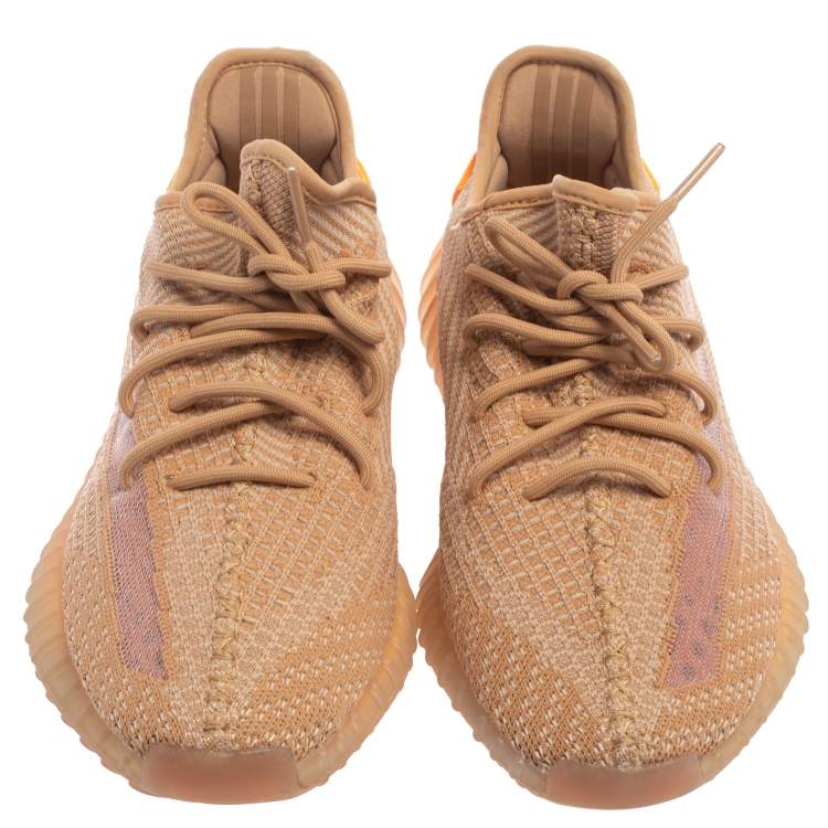 Pre Owned Adidas Yeezy Boost 350 V2 Cotton Knit Clay Sneakers Size 42 2/3