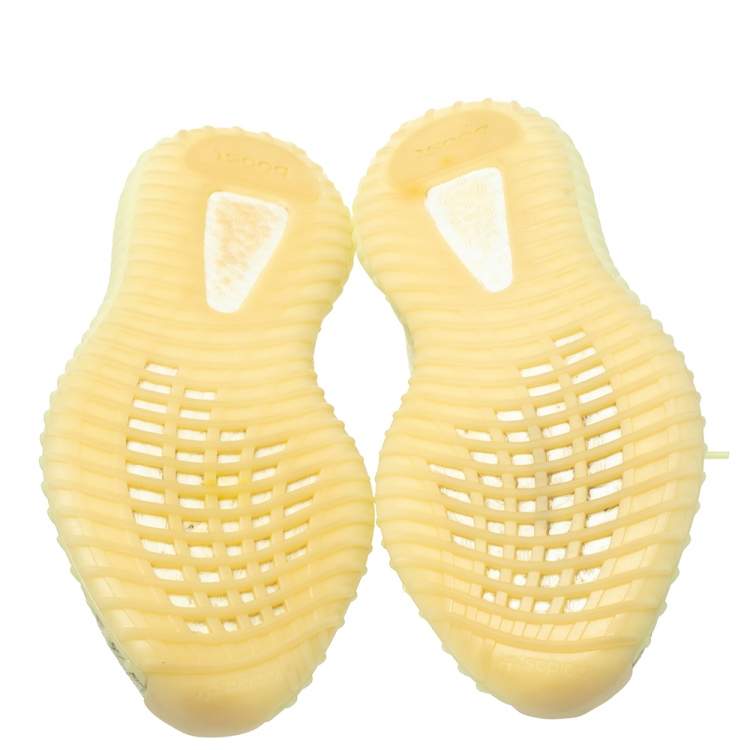 Pre Owned Adidas Yeezy Boost 350 V2 Cotton Knit Ice Yellow Sneakers Size 42 2/3