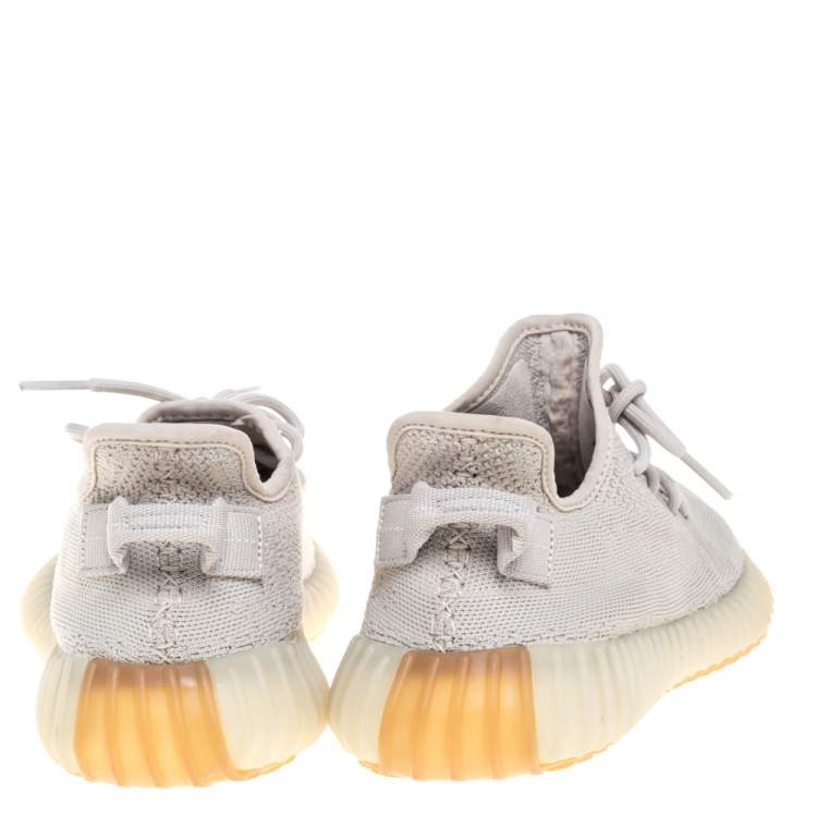 Pre Owned Yeezy x Adidas Sesame Cotton Knit Boost 350 V2 Sneakers Size 41.5