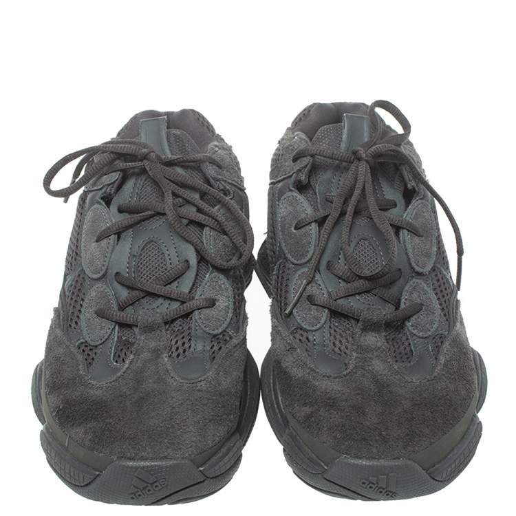 Pre Owned Yeezy x Adidas Grey Mesh And Suede 500 Utility Sneakers Size 43.5