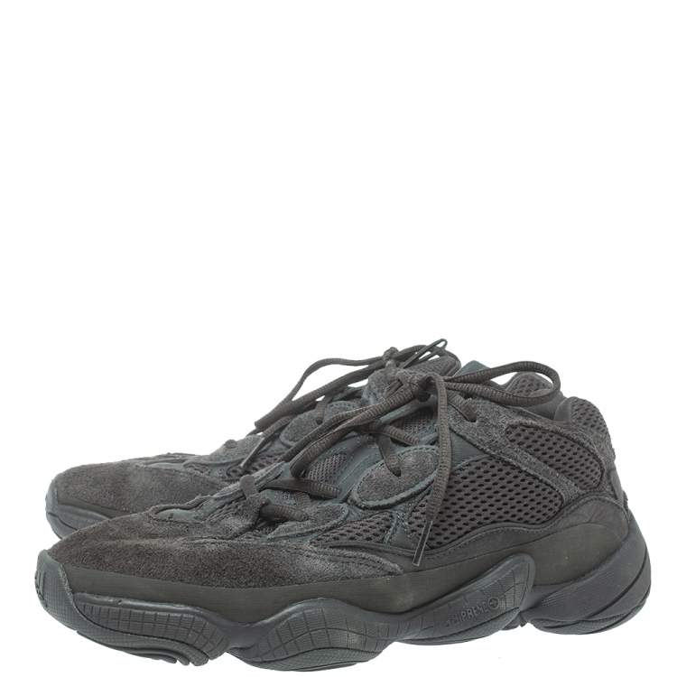 Pre Owned Yeezy x Adidas Grey Mesh And Suede 500 Utility Sneakers Size 43.5
