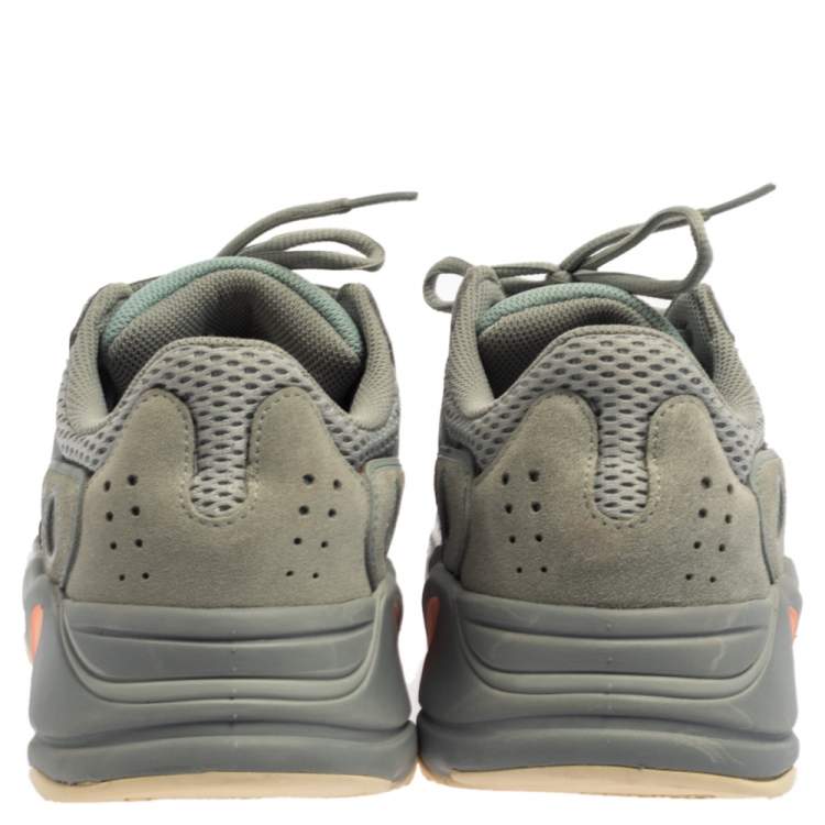 Pre Owned Yeezy x Adidas Grey/Blue Mesh And Suede Leather Boost 700 V2 Inertia Sneakers Size 43 1/3