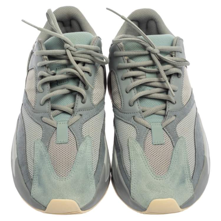 Pre Owned Yeezy x Adidas Grey/Blue Mesh And Suede Leather Boost 700 V2 Inertia Sneakers Size 43 1/3