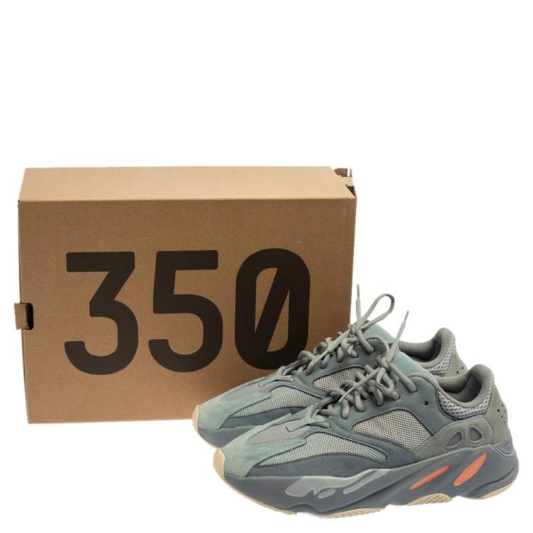 Pre Owned Yeezy x Adidas Grey/Blue Mesh And Suede Leather Boost 700 V2 Inertia Sneakers Size 43 1/3
