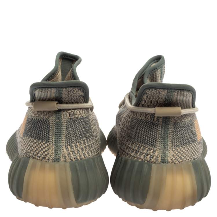 Pre Owned Yeezy x Adidas Grey/Beige Knit Boost 350 V2 Israfil Sneakers Size 46