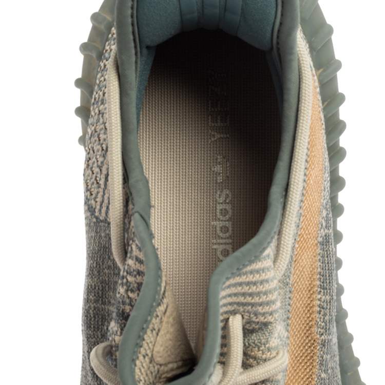 Pre Owned Yeezy x Adidas Grey/Beige Knit Boost 350 V2 Israfil Sneakers Size 46