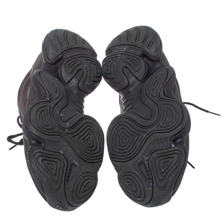 Pre Owned Yeezy x Adidas Black Mesh And Suede Leather 500 Utility Sneakers Size 42