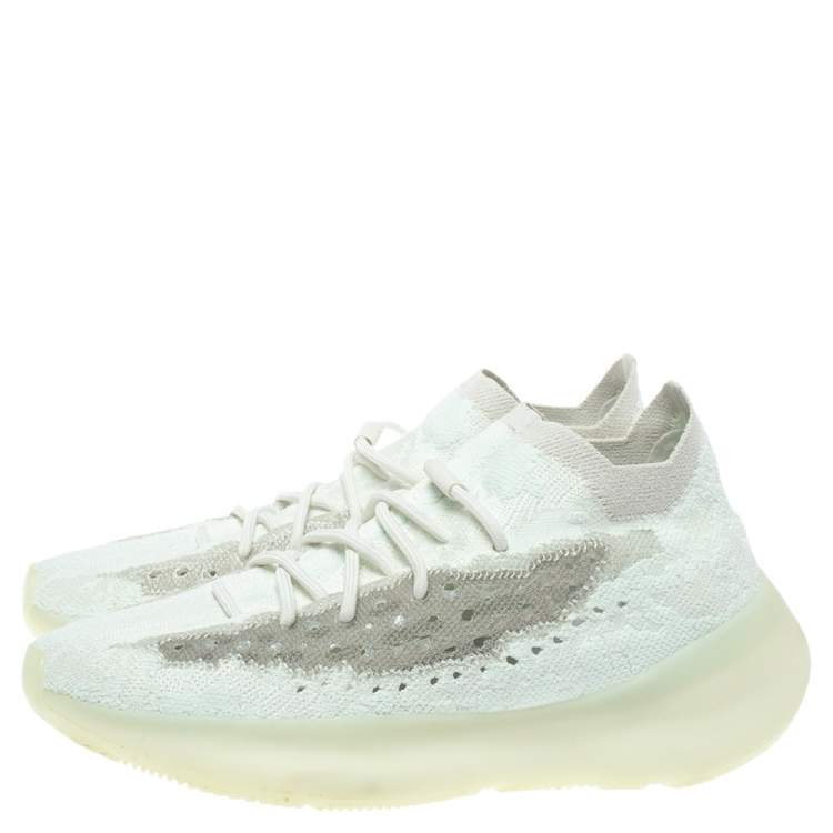 Pre Owned Yeezy x adidas Tricolor Knit Fabric Boost 380 Calcite Glow Sneakers Size 44