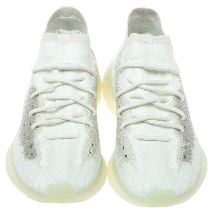 Pre Owned Yeezy x adidas Tricolor Knit Fabric Boost 380 Calcite Glow Sneakers Size 44