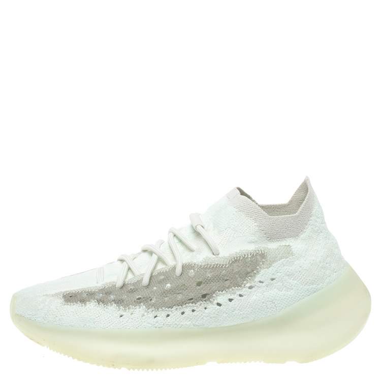 Pre Owned Yeezy x adidas Tricolor Knit Fabric Boost 380 Calcite Glow Sneakers Size 44
