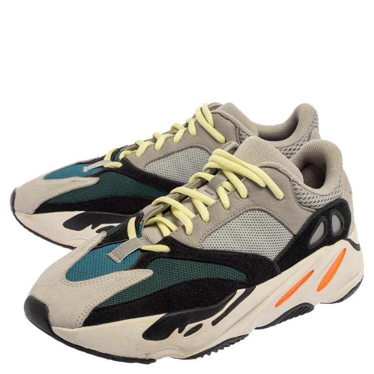 Pre Owned Yeezy x adidas Multicolor Mesh And Suede Leather Boost 700 Wave Runner Sneakers Size 44 2/3
