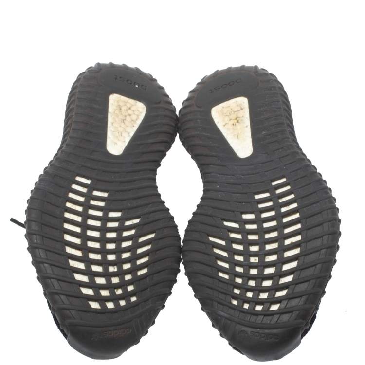 Pre Owned Adidas Yeezy Black/Red Knit Fabric Boost 350 V2 Low Top Sneakers Size 40.5
