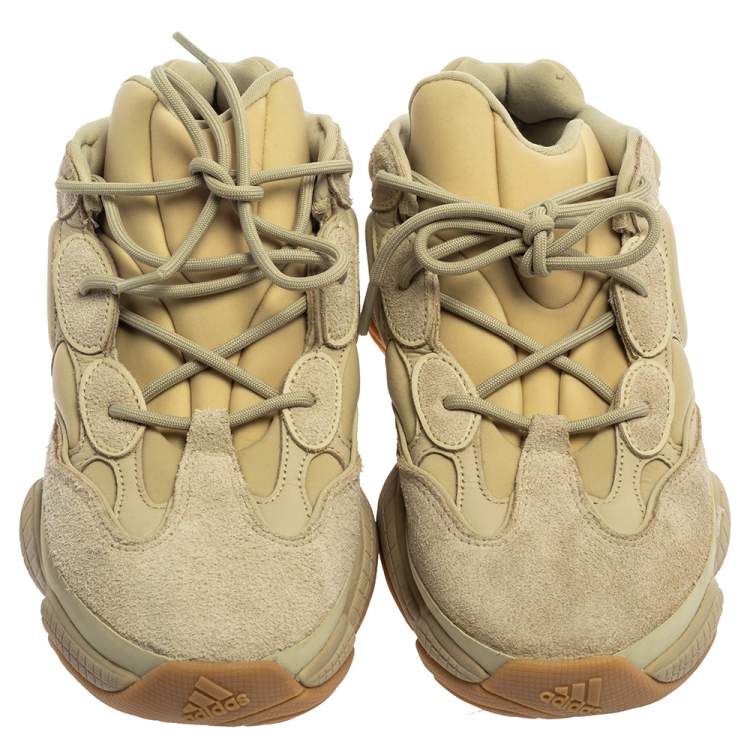 Pre Owned  Yeezy x adidas Green Suede And Neoprene 500 Utility Ortholite Sneakers Size 44