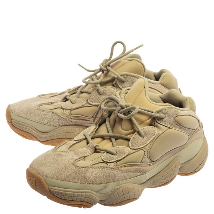 Pre Owned  Yeezy x adidas Green Suede And Neoprene 500 Utility Ortholite Sneakers Size 44
