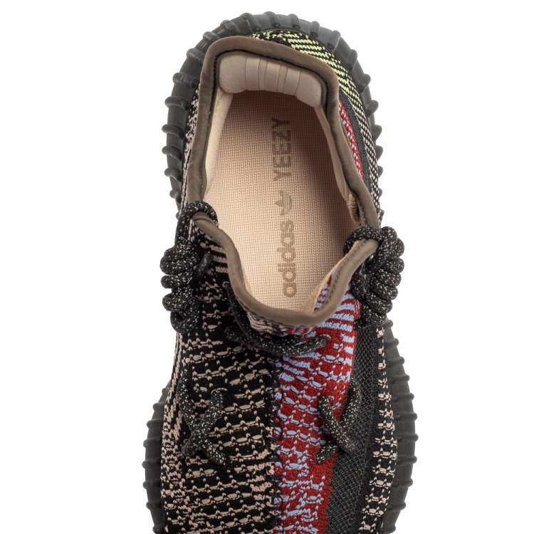 Pre Owned Yeezy x adidas Multicolor Knit Fabric 350 V2 Yecheil (Non Reflective) Low Top Sneakers Size 39 1/3