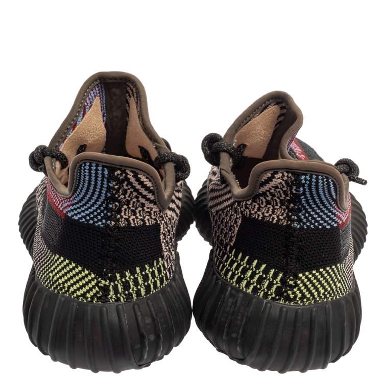 Pre Owned Yeezy x adidas Multicolor Knit Fabric 350 V2 Yecheil (Non Reflective) Low Top Sneakers Size 39 1/3