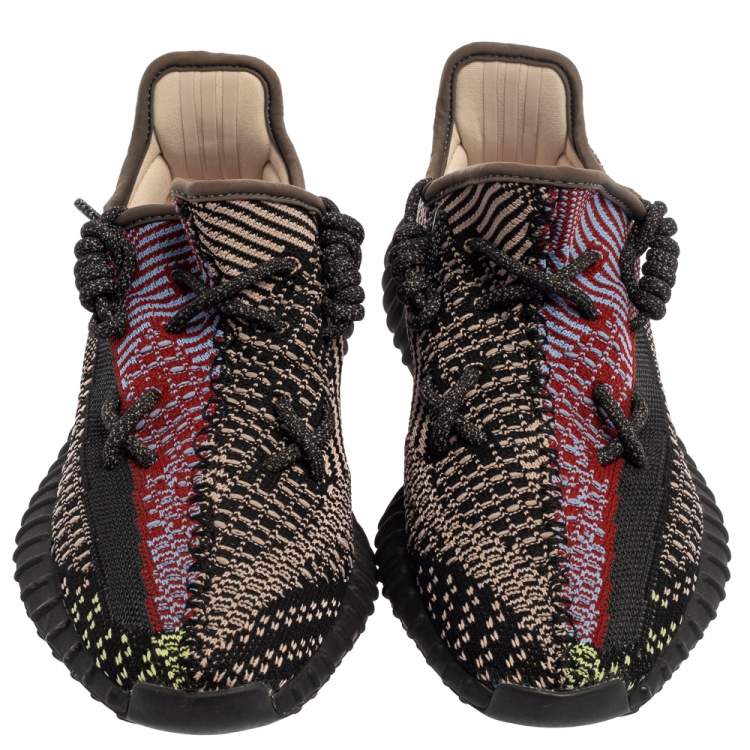 Pre Owned Yeezy x adidas Multicolor Knit Fabric 350 V2 Yecheil (Non Reflective) Low Top Sneakers Size 39 1/3