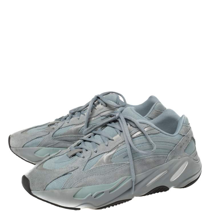 Pre Owned Yeezy x adidas Blue Suede And Canvas Boost 700 V2 Sneakers Size 46 2/3