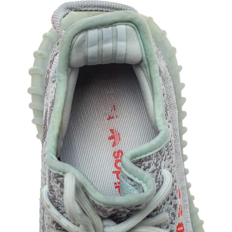 Pre Owned Yeezy x adidas Blue/Grey Knit Fabric Boost 350 V2 2.0 Sneakers Size 38
