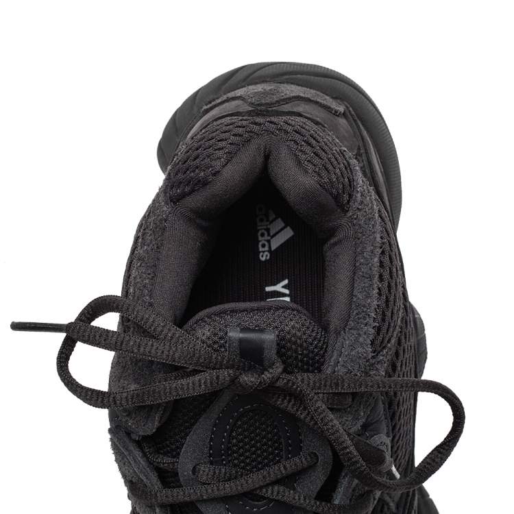 Pre Owned Yeezy x Adidas Utility Black Suede And Mesh 500 Sneakers Size 39 1/3