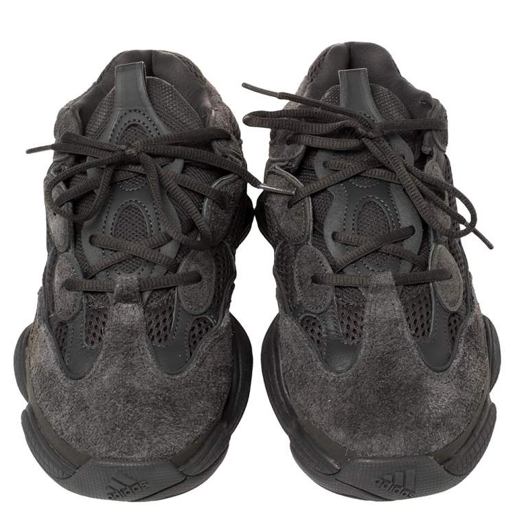 Pre Owned Yeezy x adidas Utility Black Mesh And Suede 500 V2 Desert Rat Sneakers Size 44