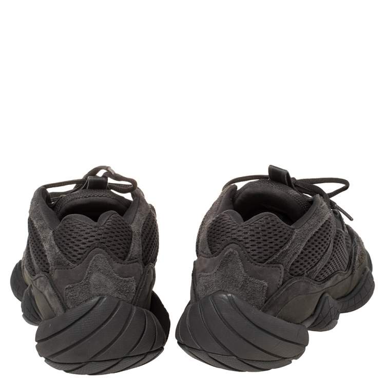 Pre Owned Yeezy x adidas Utility Black Mesh And Suede 500 V2 Desert Rat Sneakers Size 44