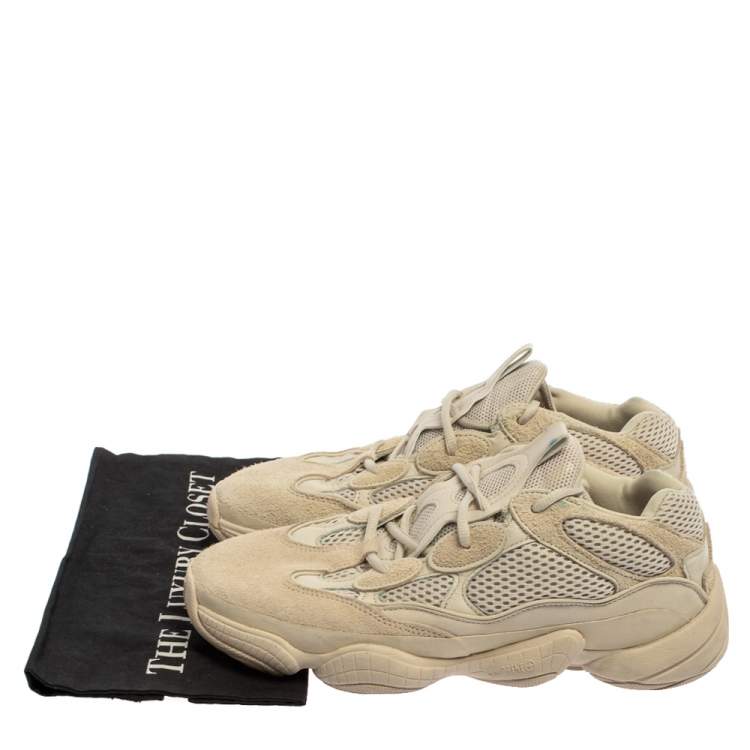 مملوكة مسبقًا Adidas x Yeezy Grey Mesh And Suede 500 Blush Sneakers Size 43.5 