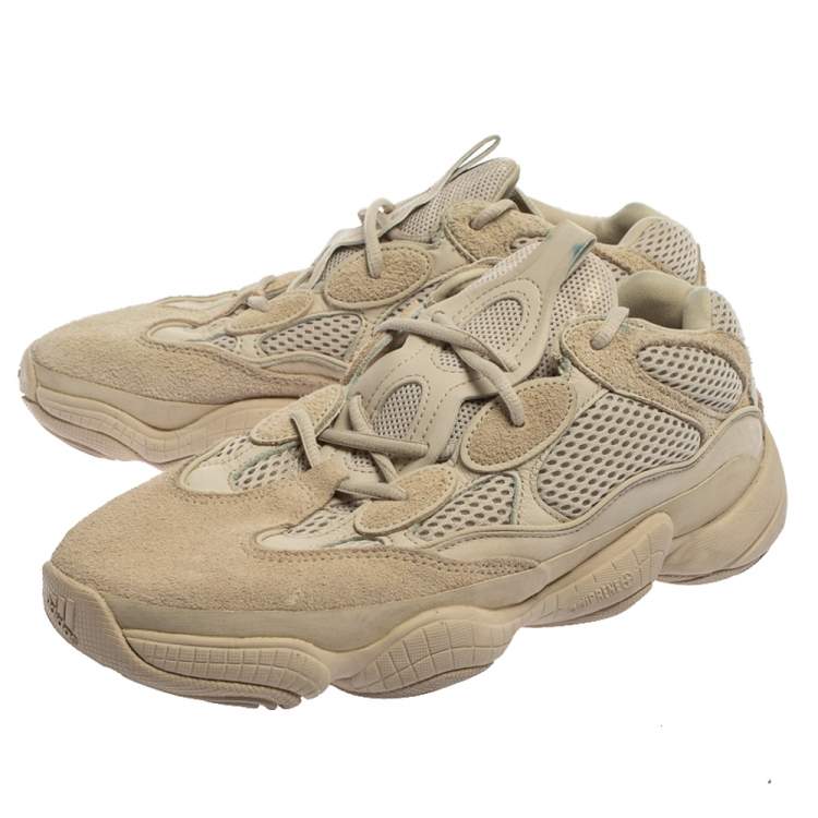 مملوكة مسبقًا Adidas x Yeezy Grey Mesh And Suede 500 Blush Sneakers Size 43.5 