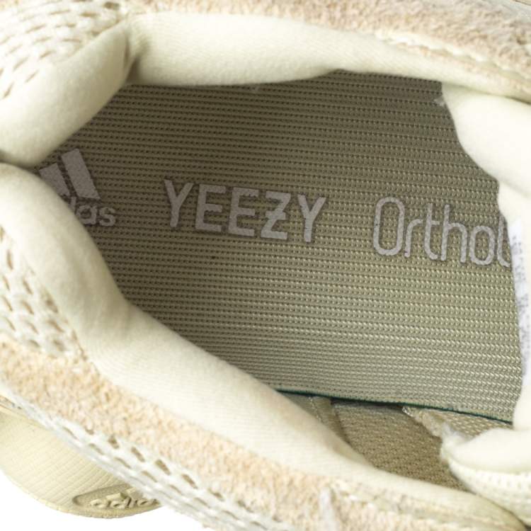 Pre Owned Yeezy x Adidas Super Moon Yellow Mesh And Suede 500 Sneakers Size 38 2/3