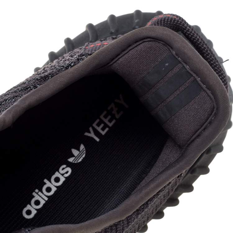 Pre Owned Yeezy x adidas Black Knit Fabric Boost 350 Cinder Sneakers Size 44