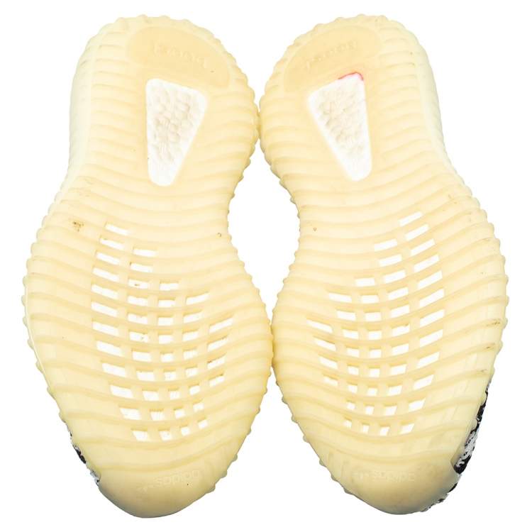 Pre Owned Yeezy x Adidas White/Black Cotton Knit Yeezy Boost 350 V2 Zebra Sneakers Size 39