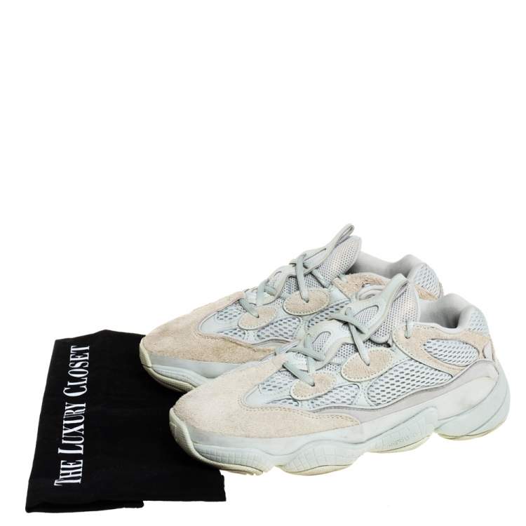 Pre Owned Yeezy x Adidas Suede and Mesh Yeezy 500 Salt Sneakers Size 39