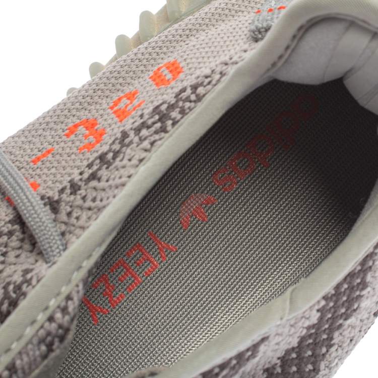 Pre Owned Yeezy x adidas Grey Knit Fabric Boost 350 V2 Beluga 2.0 Sneakers Size 39 1/3