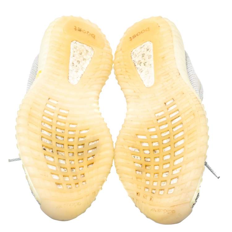Pre Owned Yeezy x adidas White Knit Fabric Boost 350 V2 Yeshaya Sneakers Size 44 2/3