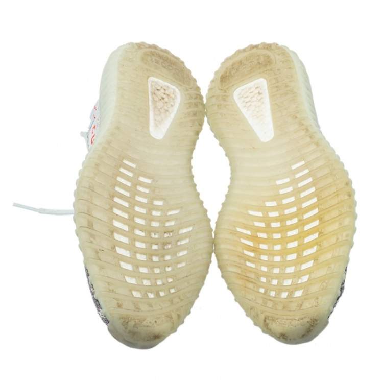 Pre Owned Yeezy x Adidas Light Blue Cotton Knit Boost 350 V2 Blue Tint Sneakers Size 44