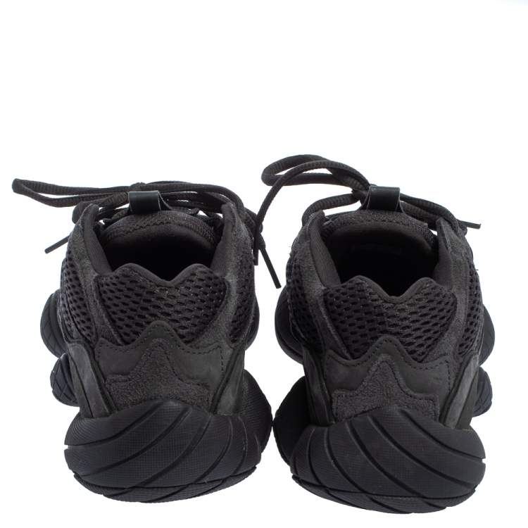 Pre Owned Yeezy x Adidas Utility Black Suede And Mesh Boost 500 Sneakers Size 39 1/3