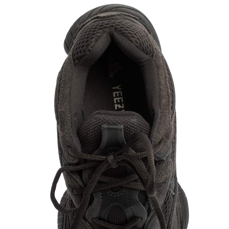 Pre Owned Yeezy x adidas Utility Black Suede And Mesh Boost 500 Sneakers Size 44 2/3