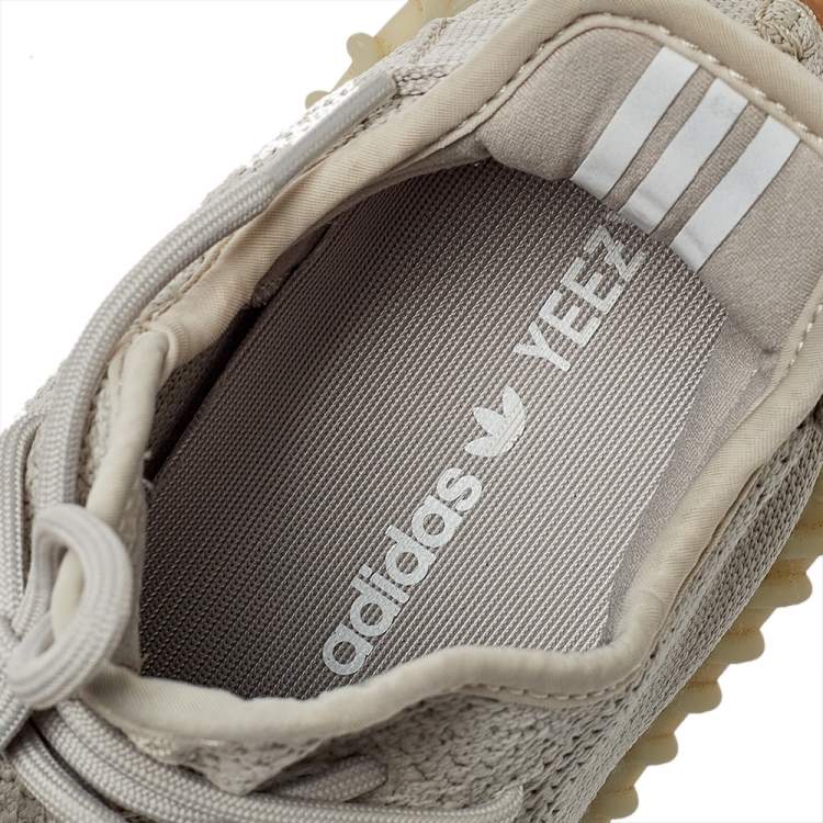 Pre Owned Yeezy x Adidas Beige Cotton Knit Boost 350 V2 Sesame Sneakers Size 42