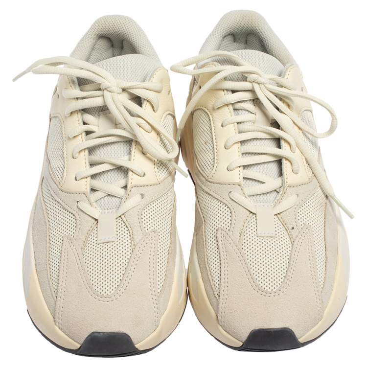 Pre Owned Yeezy x adidas White Mesh And Suede Boost 700 Analog Sneakers Size 42 2/3