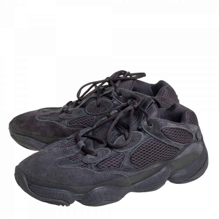 مملوكة مسبقًا Yeezy x adidas Black Mesh And Suede 500 Utility Sneakers Size 42 2/3